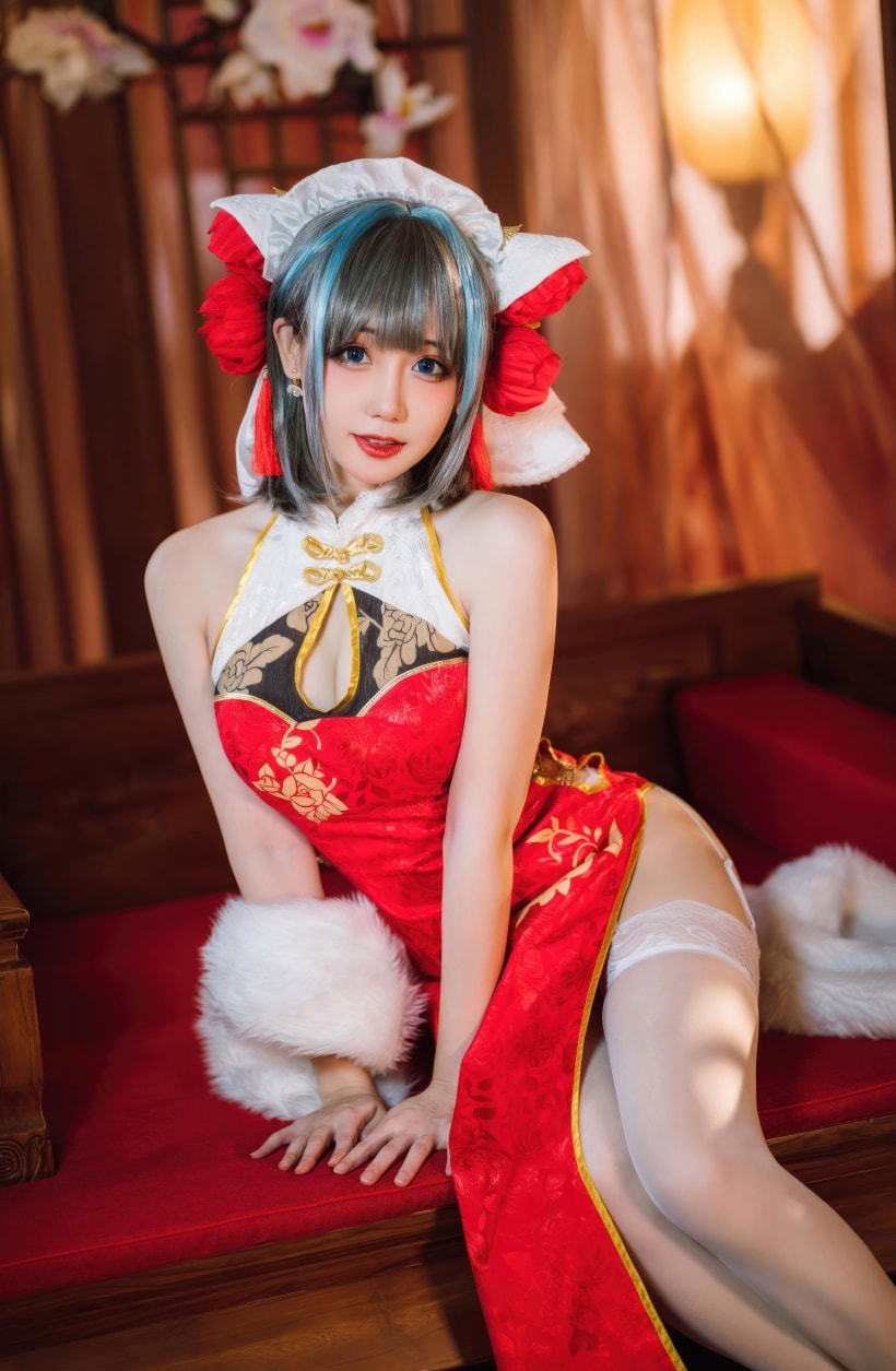 焖焖碳 碧蓝航线-柴郡新春旗袍最新图片