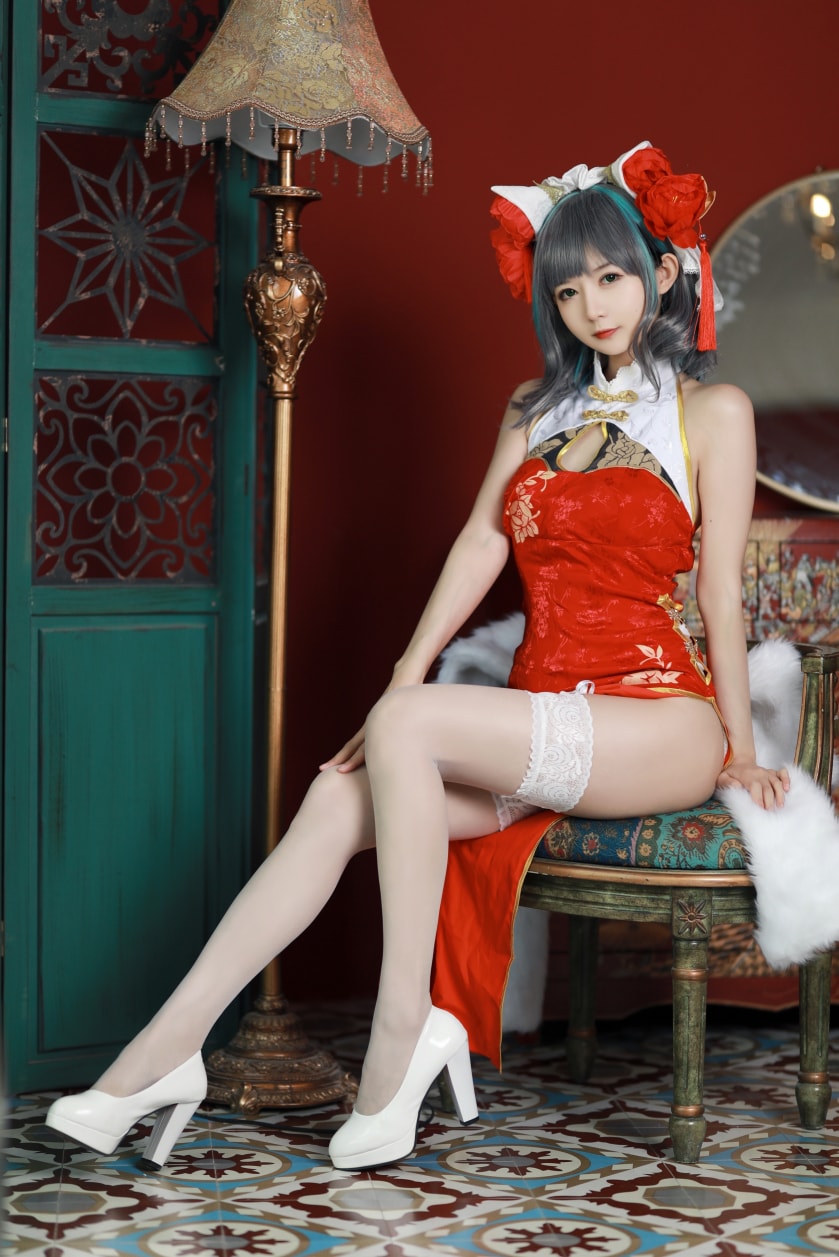 51酱 – 碧蓝航线-柴郡新春旗袍图片作品分享