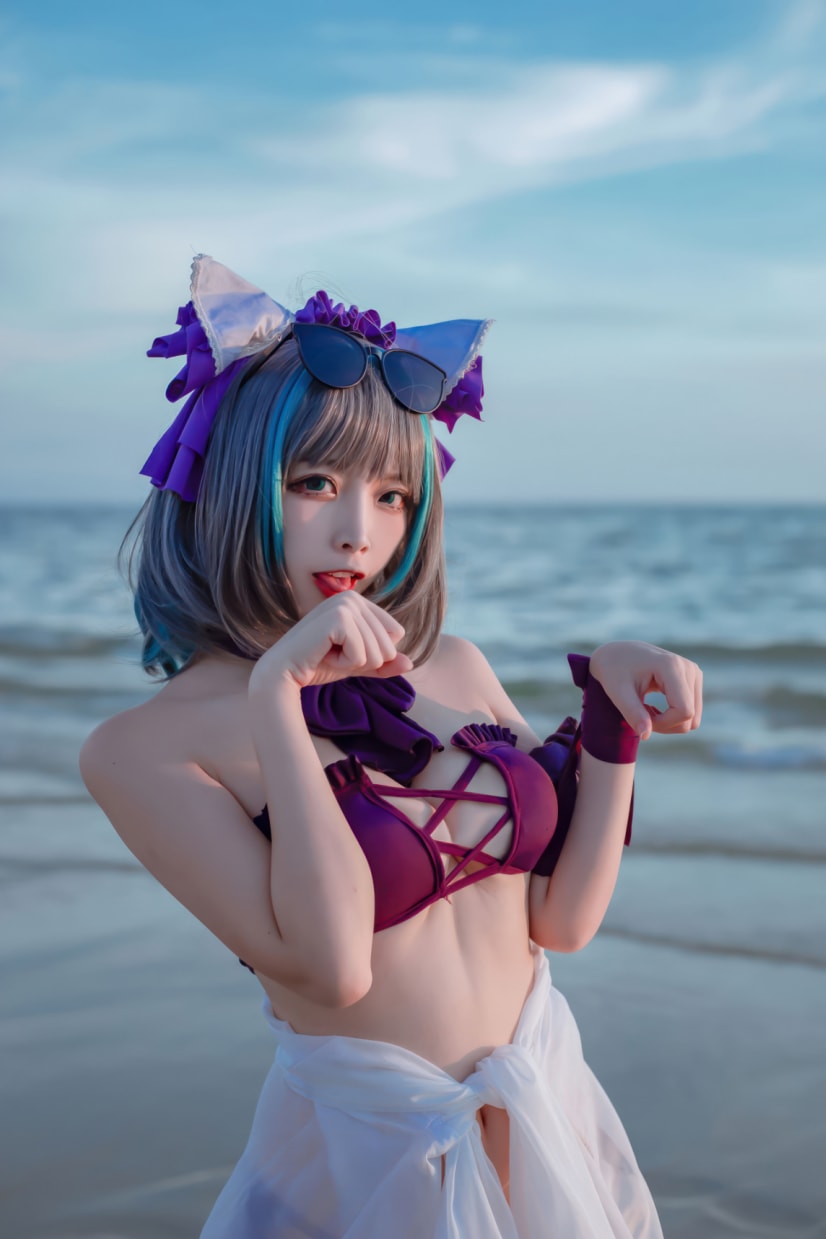 二佐Nisa – 碧蓝航线-柴郡泳装一起来欣赏吧！