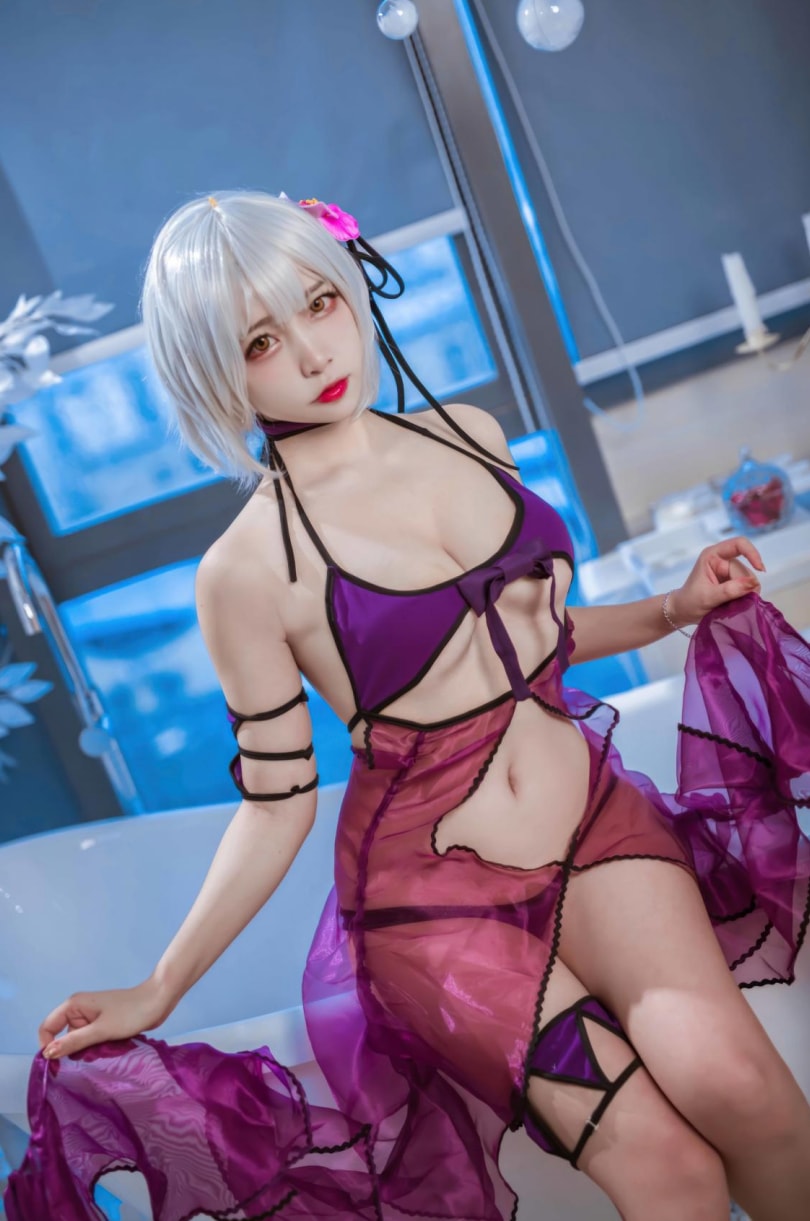 二佐Nisa – FATE-黑贞水着cos图片下载